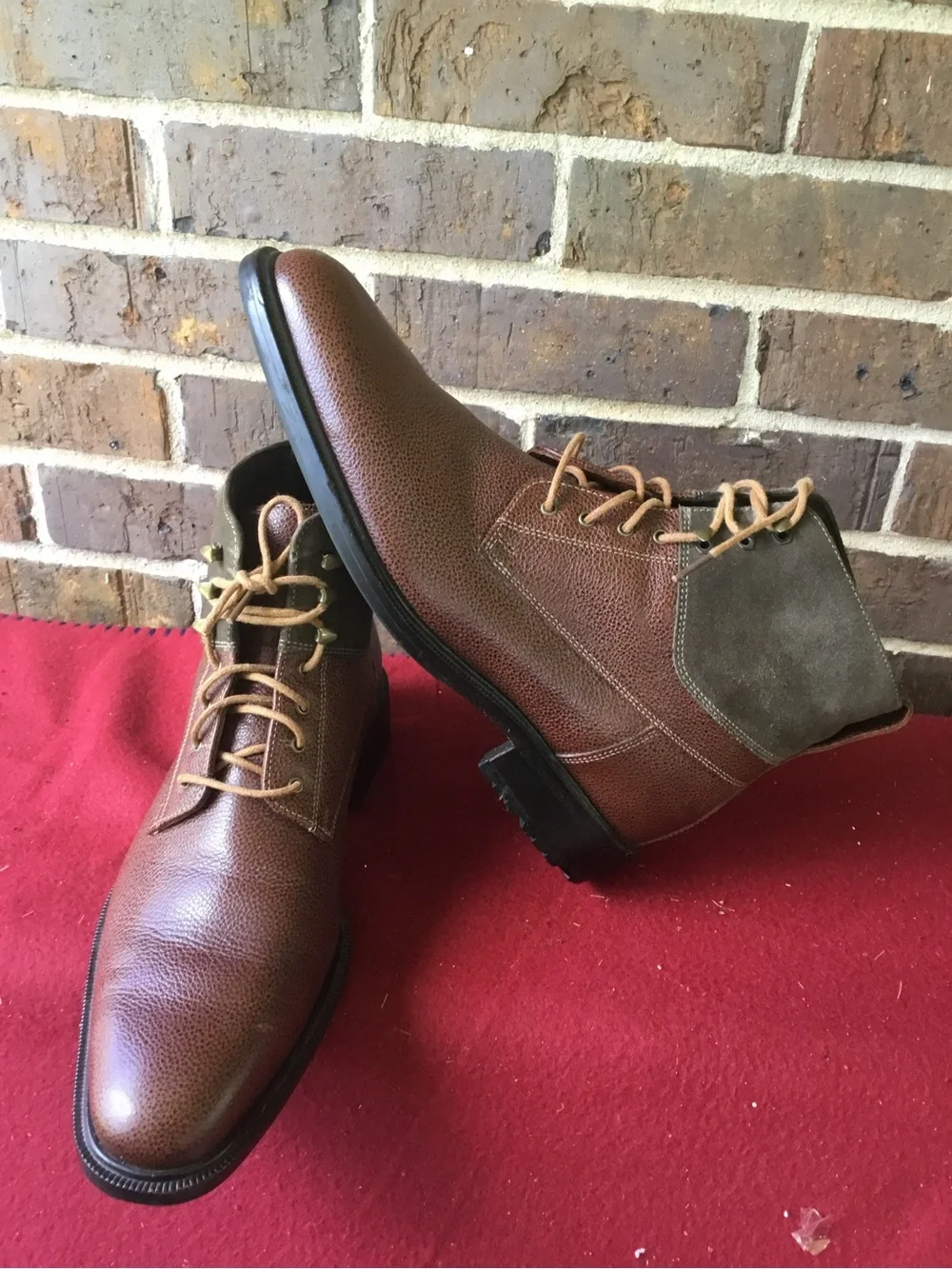 Cole Haan Brown Leather & Olive Chukka Boots